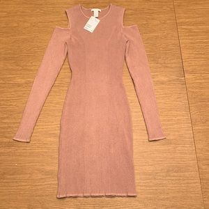 NWT rose colored cold shoulder dress